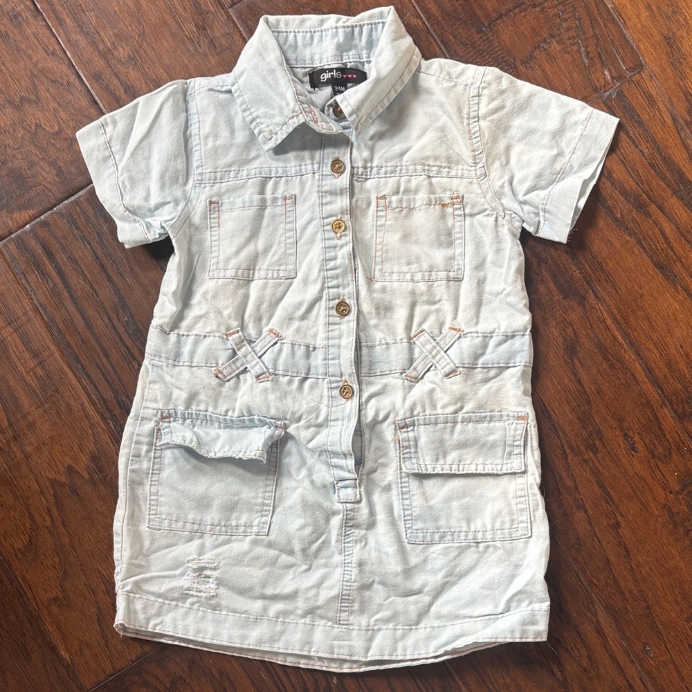 Girls Light Blue Casual Kids Dress